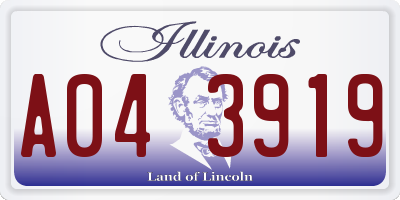 IL license plate A043919