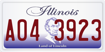 IL license plate A043923