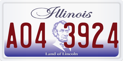 IL license plate A043924