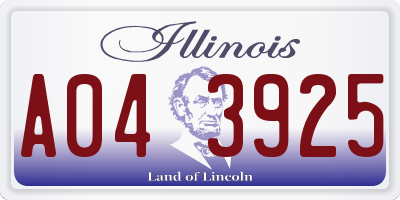 IL license plate A043925