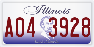 IL license plate A043928