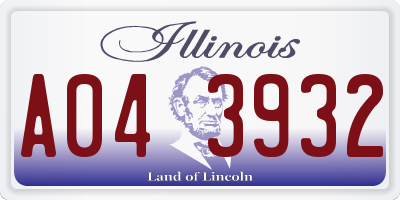 IL license plate A043932