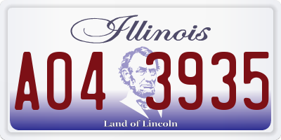 IL license plate A043935