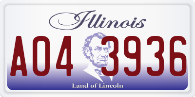 IL license plate A043936