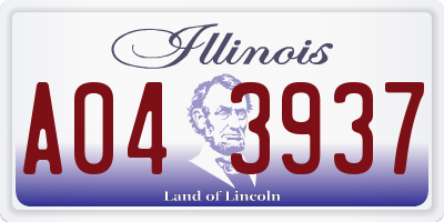 IL license plate A043937