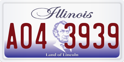 IL license plate A043939