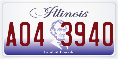 IL license plate A043940