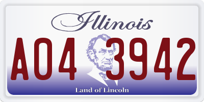 IL license plate A043942
