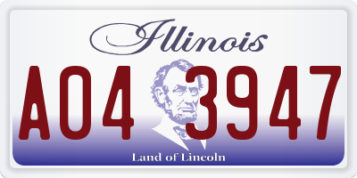 IL license plate A043947