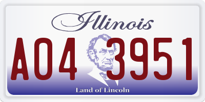IL license plate A043951