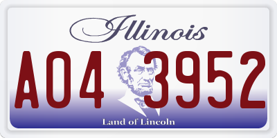 IL license plate A043952
