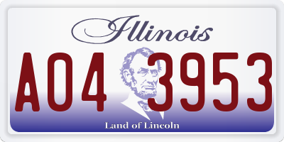 IL license plate A043953