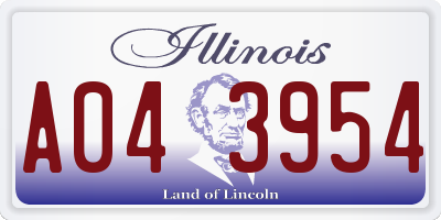 IL license plate A043954