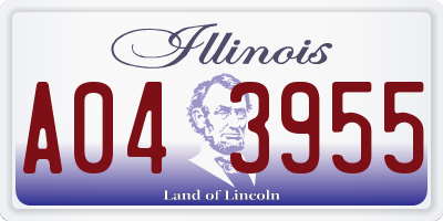 IL license plate A043955