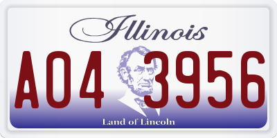 IL license plate A043956