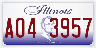 IL license plate A043957