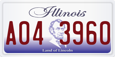 IL license plate A043960