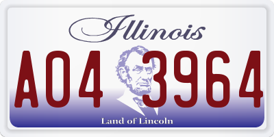 IL license plate A043964