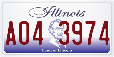 IL license plate A043974
