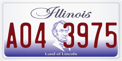 IL license plate A043975