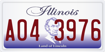 IL license plate A043976