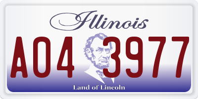 IL license plate A043977