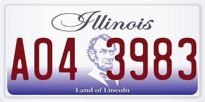IL license plate A043983