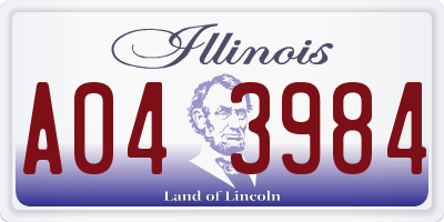IL license plate A043984