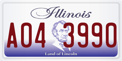 IL license plate A043990