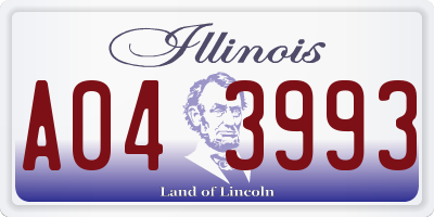 IL license plate A043993