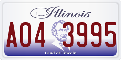 IL license plate A043995