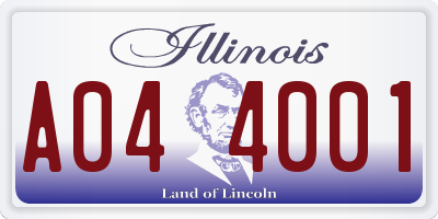 IL license plate A044001