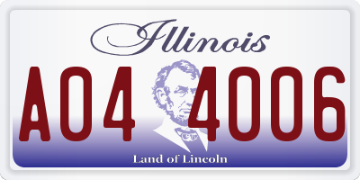 IL license plate A044006