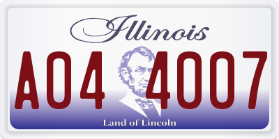IL license plate A044007