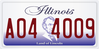 IL license plate A044009