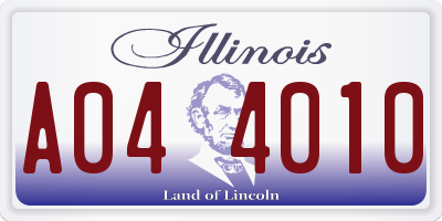 IL license plate A044010