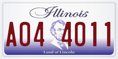 IL license plate A044011