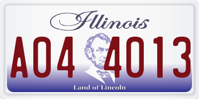IL license plate A044013