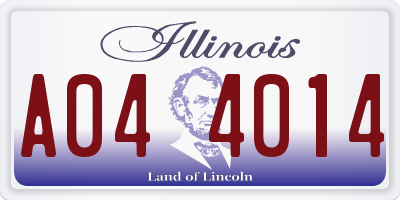 IL license plate A044014