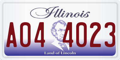 IL license plate A044023
