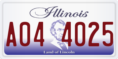 IL license plate A044025