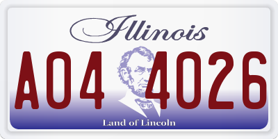 IL license plate A044026