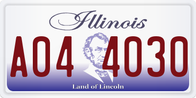 IL license plate A044030