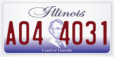 IL license plate A044031