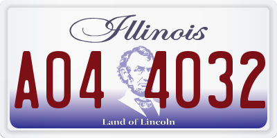 IL license plate A044032