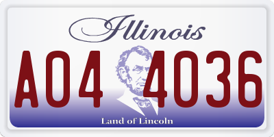 IL license plate A044036