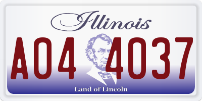 IL license plate A044037