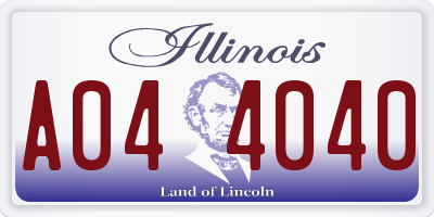 IL license plate A044040
