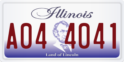 IL license plate A044041