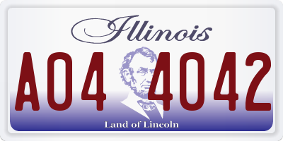 IL license plate A044042
